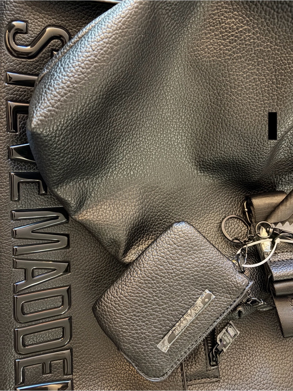 NWT! Steve Madden Large Faux Leather Tote — 3-piece Set !